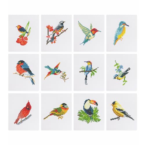 OAREN 12 Stück Vogel Mini Diamond Painting Erwachsene,Diamant Painting Kleine Bilder Set，DIY Diamantmalerei Basteln Bilder Arts Als Geschenk für Basteln Erwachsene Home Decor 15X18cm (Vogel-12) von OAREN