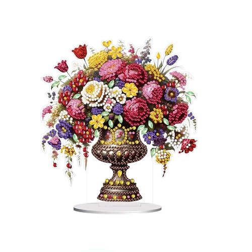 OAREN 5D Blumen Diamond Painting Aufsteller Deko Erwachsene,Desktop Diamond Painting Kinder,Festliches Geschenk Hausgeschenk,Für Wohn Und Bürodekoration. (blumen) von OAREN