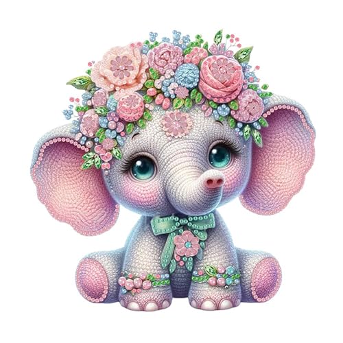 OAREN 5D Elefanten Diamond Painting Aufsteller Deko Erwachsene,Desktop Diamond Painting Kinder,Festliches Geschenk Hausgeschenk,Für Wohn Und Bürodekoration. (elefanten2) von OAREN