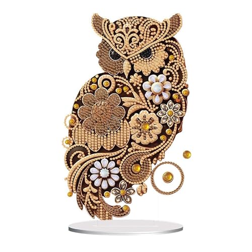 OAREN 5D Eule Diamond Painting Aufsteller Deko Erwachsene,Desktop Eulen Diamond Painting Kinder,Festliches Geschenk Hausgeschenk,Für Wohn Und Bürodekoration. (eule) von OAREN