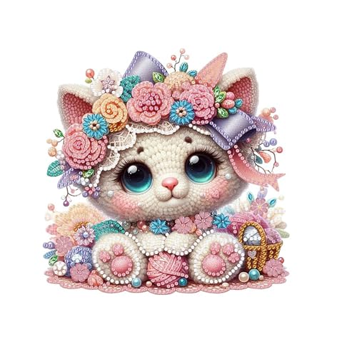 OAREN 5D Katzen Diamond Painting Aufsteller Deko Erwachsene,Desktop Diamond Painting Kinder,Festliches Geschenk Hausgeschenk,Für Wohn Und Bürodekoration. (katzen) von OAREN