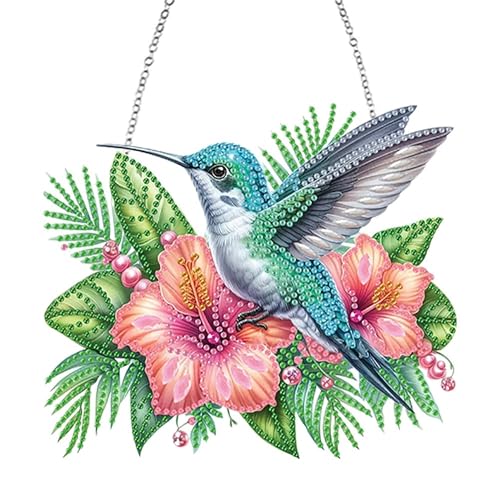 OAREN Hanging Vogel Diamond Painting,Diamond Painting Anhänger,Vogel Deko Diamant Painting,Frühling Hängedeko,Für Wand Und Eingang Dekoration (vogel2) von OAREN