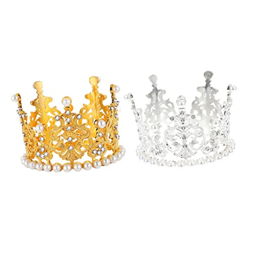 2 Stück Krone Tiara Headdress für Geburtstags und Perlenschmuck Dekoration für Backwaren von OATIPHO