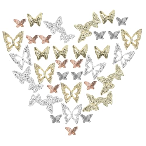 40 Stück Schmetterling Charms Diy Nagelkunst Zubehör für Damen Maniküre Dekorationen für Fingernägel und Fußnägel Vielseitige Anwendung Handyhüllen und Karten von OATIPHO