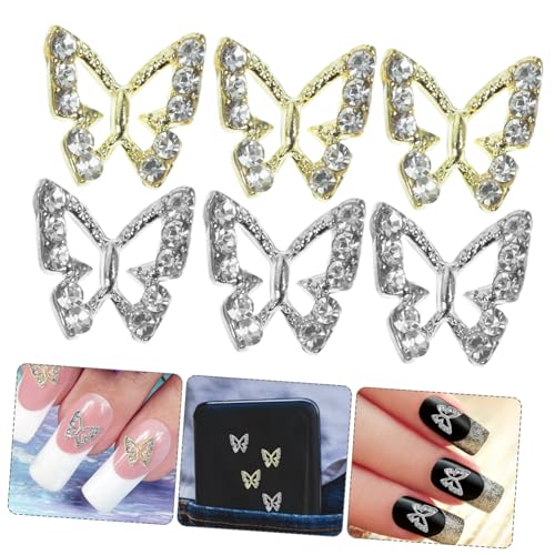 40 Stück Schmetterlings Charms Maniküre Dekoration aus Langlebigem mit Strasssteinen Diy Nail Art und Nagelschmuck von OATIPHO