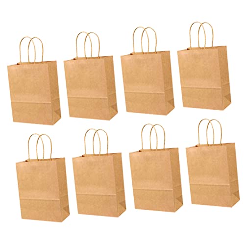 50 Stück Kraftpapiertragetaschen Wiederverwendbare Papiersäcke für Aufbewahrung Dekorative Papiertüten für Party und Einzelhandel Khaki von OATIPHO