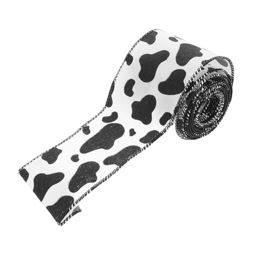 OATIPHO 1 Rolle Kuhband Kuhdruckverzierungen Tierbänder zum Basteln Druckbänder zum Basteln Western-Themenband Ripsband mit Animal-Print Kuhdruckband Band mit Kuh-Aufdruck Polyester von OATIPHO