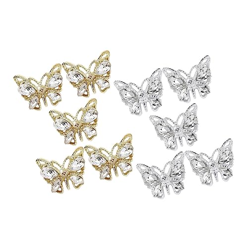 OATIPHO 1 Satz Bohrer Für Nagelschmuck Trendy Nagelkunstzubehör Nagelkunst Schmetterling Charme Nagelanhänger Süß Reiz Nageledelsteine Nagelschmuck Für Frauen Legierung 10 Stück von OATIPHO