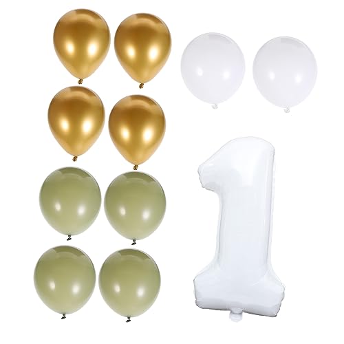 OATIPHO 1 Satz Zahlenballon Requisiten für Partyballons weißer Ballon groß grüne Luftballons weiße Luftballons Nummer 8 Ballon Luftballons zum 1. Geburtstag schmücken Partybedarf von OATIPHO