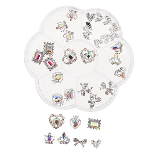 OATIPHO 1 Schachtel Nagelkunst Schmuck Alloy Nail Charms mit Funkelnden Strasssteinen Herz Krone Schleife Langlebig und Glänzend für Valentinstag Maniküre und Bastelverzierung OATIPHO 1 Schachtel Nagelkunst Schmuck Alloy Nail Charms mit Funkelnden Strasssteinen Herz Krone Schleife Langlebig und Glänzend für Valentinstag Maniküre und Bastelverzierung von OATIPHO