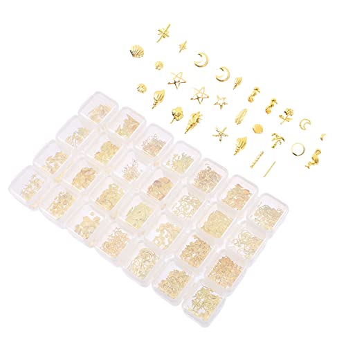 OATIPHO 1 Schachtel Nail Art Charms Fächer Nagelkunst Zubehör mit Stern und Mondmotiven Perlen und Metallnieten für Diy Maniküre für Partys und Besondere Anlässe OATIPHO 1 Schachtel Nail Art Charms Fächer Nagelkunst Zubehör mit Stern und Mondmotiven Perlen und Metallnieten für Diy Maniküre für Partys und Besondere Anlässe von OATIPHO