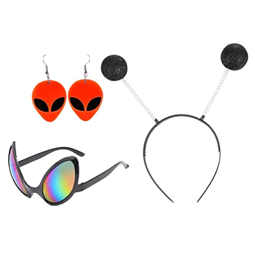 OATIPHO Kopfschmuck Make-up-Zubehör 1 Set Alien Stirnband Abschlussballkopf Knopf Aus Kunststoff Ohrringe Haarpflegezubehör von OATIPHO