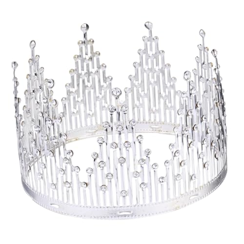 OATIPHO 1 Stück Kristallkrone Cake Topper Tiara für Hochzeiten und Geburtstagsfeiern Kuchendekoration Silber von OATIPHO