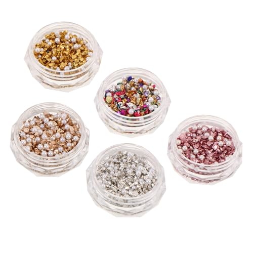OATIPHO 10 Boxen Boxen Nagelverzierung Irreguläre Schmucksteine Bunte Mini Perlen Strass Flatback Nail Art Zubehör Für DIY Maniküre Kreative Designs von OATIPHO