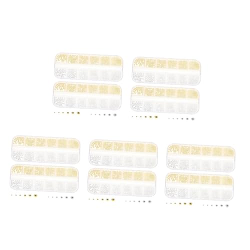 OATIPHO 10 Kartons Boxen Metall Nagelkunst Perlen in Gold und Silber Langlebige Nail Art Charms Stahlkugeln für DIY Maniküre Nail Craft Zubehör für Salon und Heimgebrauch von OATIPHO