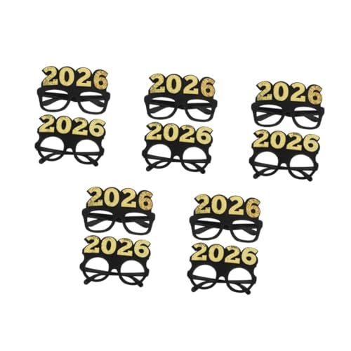 OATIPHO 10 Stck. Silvesterbrille Schwarz Gold Glitzer Partybrille Leicht Retro Design Foto Requisiten für Neujahrsfeiern und Festliche Anlässe von OATIPHO