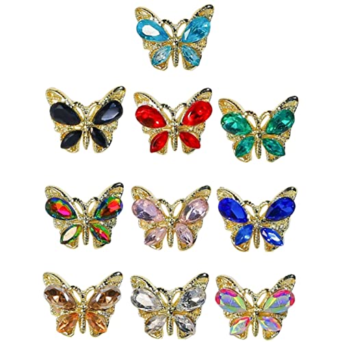OATIPHO 10 Stück Teiliges Schmetterling Nail Charms mit Funkelnden Strasssteinen Leichte und Langlebige Nageldekoration für DIY Nail Art für Natürliche und Künstliche Nägel bei Besonderen OATIPHO 10 Stück Teiliges Schmetterling Nail Charms mit Funkelnden Strasssteinen Leichte und Langlebige Nageldekoration für DIY Nail Art für Natürliche und Künstliche Nägel bei Besonderen von OATIPHO