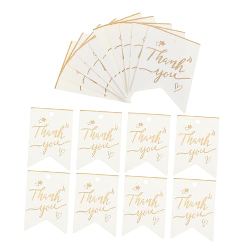 OATIPHO 100 Stück Geschenkverpackungsanhänger Bogen gießen Etikett favorisieren Schild viel Dankeschön-Tags für die Babyparty danke Tags für Gefälligkeiten danke Gefälligkeiten Papier Weiß von OATIPHO