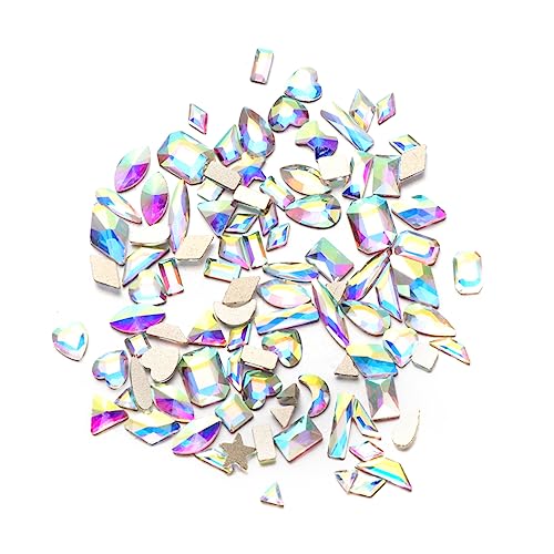 OATIPHO 100 Stück Goldfarbene Nagelspitzen mit Glitzer Rhinestones Dekorationen für Maniküre Diy Nagelkunst Charmante Nail Art Aufkleber Set für Zuhause und Profis von OATIPHO