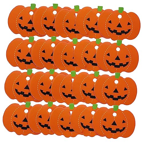 OATIPHO 100 Stück Halloween Papier Anhänger Kürbis Design Dekorative Tags mit Vorgestanztem für DIY Geschenkanhänger und Party Dekorationen Langlebig und Stabil von OATIPHO