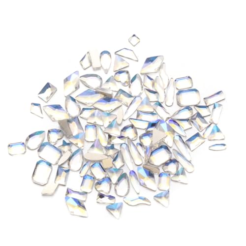 OATIPHO 100 Stück Nagelkunst Strasssteine Set Weiße Maniküre Charms Assortierte Nagel Aufkleber und Dekorationen für Diy Nageldesigns für Zuhause und Professionelle Anwendungen von OATIPHO