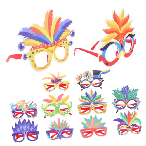 OATIPHO 12St karneval brille hawaiianische Tropenbrille Karnevalsparty-Brillenmasken faschingskostüm kostüm fasching Papiergläser Brillen Fotoautomat bilden Requisiten Brillengestelle von OATIPHO
