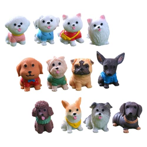 OATIPHO Tier 12st Mikrolandschaftswelpe Baby-Hund-Ornament Mini-welpenfiguren Spielset Mit Hundefiguren Kleine Sammlung Von Miniatur-hundefiguren Harz Tierischer Hund Drinnen Modelle von OATIPHO