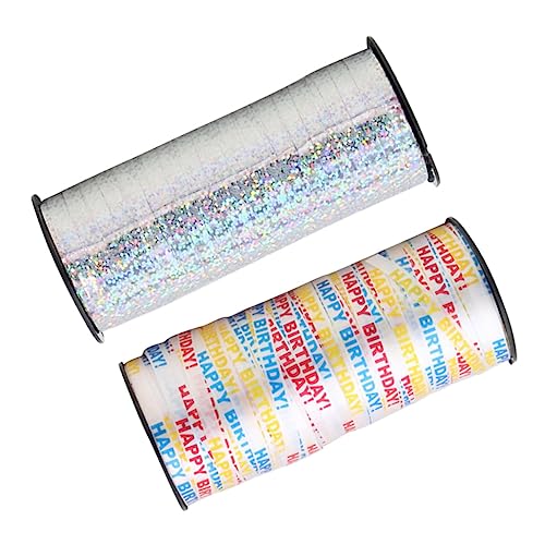 OATIPHO 2 Rollen Geschenkband Yards Glänzend Geschenkverpackung Schleifenband für Ballon Dekoration Weiß Silber für Geburtstag Hochzeit Party Zubehör von OATIPHO