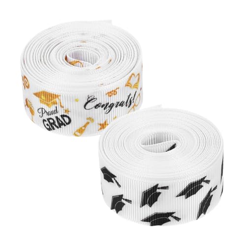 OATIPHO 2 Rollen Staffelungsband Bänder zum Basteln bedrucktes Band dekoratives Partyband Abschluss-Blumenstrauß-Zubehör dünnes Satinband Band für Kugeln Polyester OATIPHO 2 Rollen Staffelungsband Bänder zum Basteln bedrucktes Band dekoratives Partyband Abschluss-Blumenstrauß-Zubehör dünnes Satinband Band für Kugeln Polyester von OATIPHO