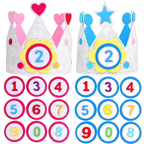 OATIPHO Happy Birthday Kronen Für Packung Filz Austauschbare Nummer Geburtstagshut Jungen Mädchen Partyhut Mit 0-9 Alter OATIPHO Happy Birthday Kronen Für Packung Filz Austauschbare Nummer Geburtstagshut Jungen Mädchen Partyhut Mit 0-9 Alter von OATIPHO