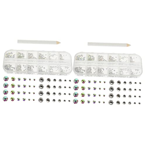 OATIPHO 2 Sätze Flatboden -diamantnagelschmuck Nail Strass-kit Nagel Edelsteine Uv Maniküre Strasssteine Polieren Flache Strasssteine ​​zum Basteln Nägel Wohnung Kunst Glas von OATIPHO