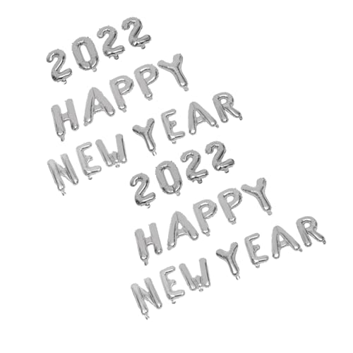 OATIPHO 2 Sätze Neujahrs-ballon-set Ballonbanner Für Das Neue Jahr Abschlussballon 2022 Neujahrszeichen Requisiten Für Die Neujahrsparty Party 2022 Aluminiumfolie Wandschmuck Verdicken von OATIPHO