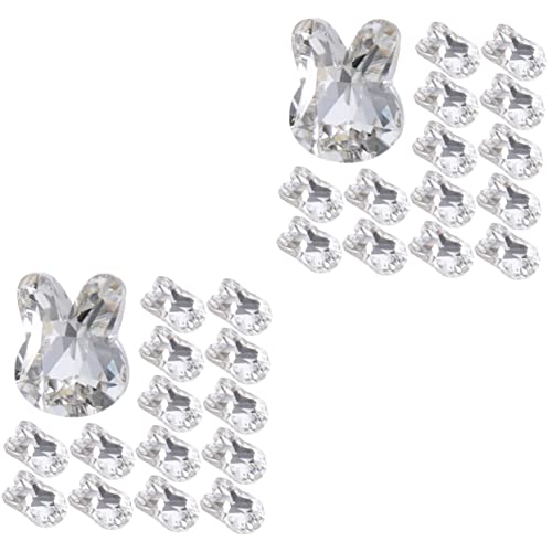 OATIPHO 2 Sätze Schmuck Mit Nageldiamanten Maniküre-ornamente Hallo Nagelschmuck Für Nagelkunst Erwachsene Hase Reiz Deko Charms Für Nageldesign Süße Nagelanhänger Kristall 20 Stück * 2 von OATIPHO