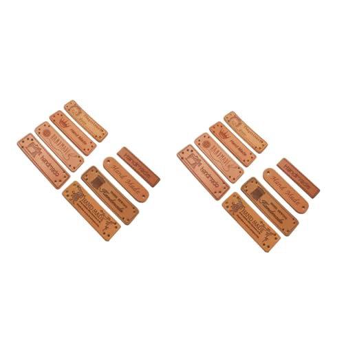 OATIPHO 2 Sätze Teiliges Pu Lederetikett Für Diy Kleidung Handgefertigte Prägung Mit Löchern Vielseitig Einsetzbar Für Hüte Taschen Schuhe Und 32 Stück * 2 von OATIPHO
