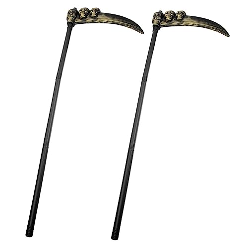 OATIPHO 2 Stück Halloween Sickle Props Gruselige Dekoration für Cosplay Kostümparty Realistische Halloween Sicheln für Events Bühnenaufführungen und von OATIPHO