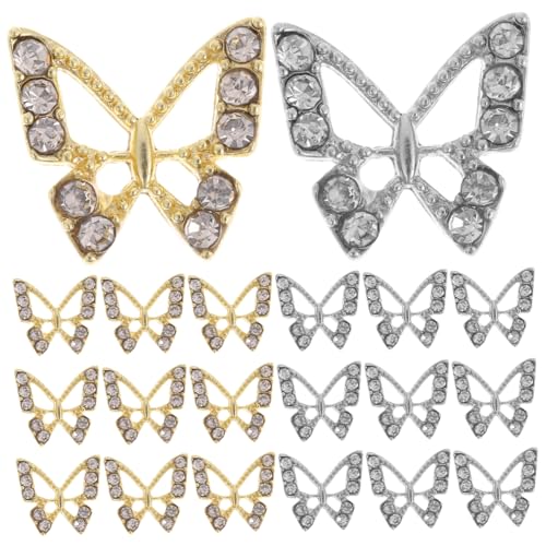 OATIPHO 20 Stück Schmetterlings Charms Diy Maniküre Dekoration mit Glitzersteinen für Nagelkunst für Damen für Feste und Besondere Anlässe OATIPHO 20 Stück Schmetterlings Charms Diy Maniküre Dekoration mit Glitzersteinen für Nagelkunst für Damen für Feste und Besondere Anlässe von OATIPHO