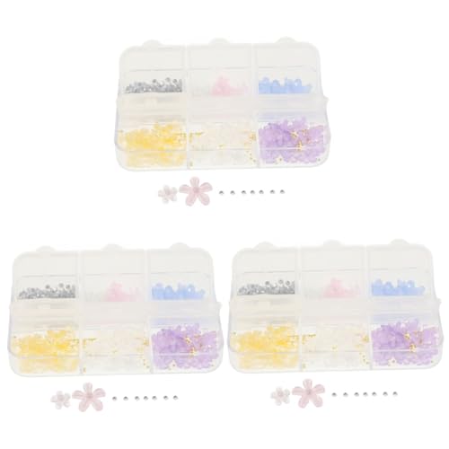 OATIPHO 3 Boxen Strassnagelschmuck Farbe Nagelsteine Zucht für Hochzeit Kristalle Nageldesign -Aufkleber Nageldekoration süße Nagelanhänger Maniküre Reiz Nagelschmuck selber machen Plastik von OATIPHO