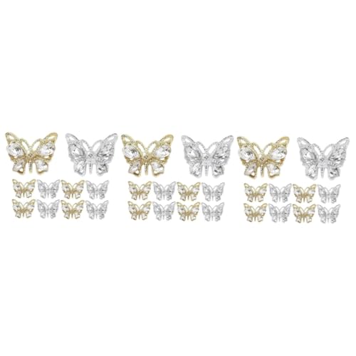 OATIPHO 3 Sätze Bohrer Für Nagelschmuck Schmetterling Nageldekorationen Für Nagelkunst Nagelanhänger Süß Trendy Charme Nagelschmuck Charms Bunte Nagel-strasssteine Legierung 10 Stück * 3 von OATIPHO