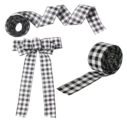 OATIPHO 3 Stück Teiliges Weihnachtsklebeband Schwarz Rot Kariert Geschenkband für Verpackung Basteln und DIY Dekoration Vielseitig für Weihnachtsbaum Geschenke und Partygestaltung von OATIPHO