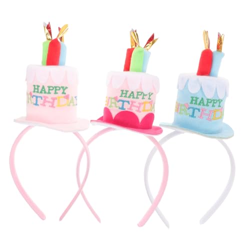 OATIPHO 3 Stücke Teiliges Kindergeburtstags Haarband mit Kerzen Lustige Party Haaraccessoires für Mädchen Headdress für Geburtstagsfeiern Zufällige Farbe von OATIPHO