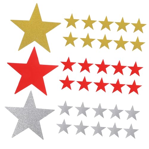 OATIPHO 30St Handscherenschnitt mit fünfzackigem Stern goldene Sternausschnitte papierausschnitte selber machen Pentagramm Konfetti Plakatwand Hintergrund Kind Papier geschnitten von OATIPHO