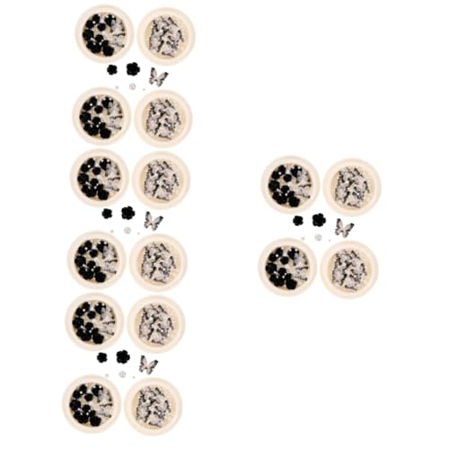OATIPHO 4 Sätze Schwarze Kamelien Strasssteine Nagel Charms Edelsteine ​​Für Nägel Nagel Strasssteine Set Nagel Kristalle Selbstklebende Dekorationsperlen Schwarze 4Boxen*4 von OATIPHO