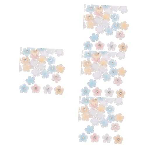OATIPHO 4 Stück 2 Eistransparent-Harzpunktbohrer Nagel Dekoration Charme Nägel bunt schmücken Maniküre Reiz Blumenform -Strasssteine Maniküre DIY Nail Strass-Kit Maniküre DIY Charms von OATIPHO