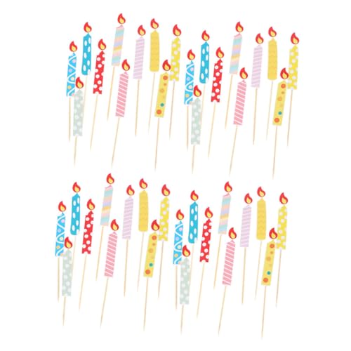 OATIPHO 40St Kerzenkarte light fronleichnam Kerzen-Cupcake-Picks Alles zum Geburtstag Cupcake Topper Partydekoration Geburtstagsversorgung Kuchen Karte einführen Geschenk Zubehör schmücken von OATIPHO