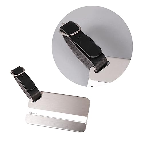 OATIPHO 5 Stück Gepäckmarke travel accessories reiseaccessoires Gepäckanhänger mit Lederband kofferetiketten baggage tag Kofferanhänger Silver von OATIPHO