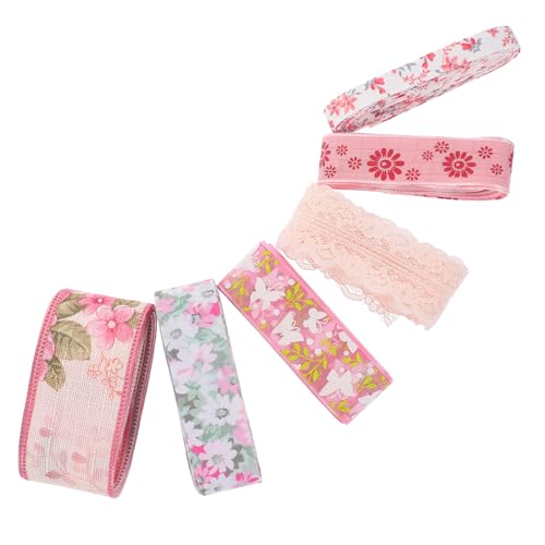 OATIPHO 6 Rollen Blumenband Baumwollband schwarzes Band Bänder zum Basteln Satinband Wickelband DIY-Band basteln dekoratives Verpackungsband praktisches Geschenkband Blumenbänder Polyester von OATIPHO