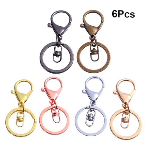 OATIPHO 6 Stück Teiliges Metall Karabiner Schlüsselanhänger Verschlüsse in Silber Gold Roségold Echtgold Antikbronze Gunmetal für DIY Schmuckherstellung und Kettenverschlüsse Basteln von OATIPHO