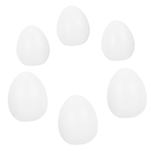 OATIPHO 6St bemalter Ei-Embryo gefälschte Eier zum Basteln Graffiti-Ei Ostern Ornament Graffiti-Eier selber machen eierdekor aus kunststoff leer Requisiten Lieferungen Suite Weiß von OATIPHO
