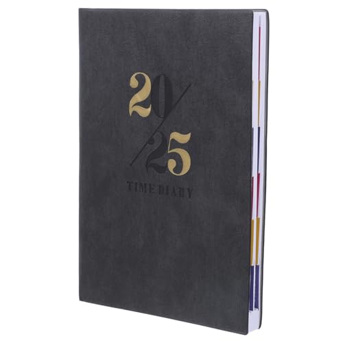 OATIPHO Agenda-buch Notizbuch Schulplaner Schreibbuch Tragbarer Terminplaner Wochenplaner Monatsplaner 2025 Praktischer Tagesplaner Zeitplan 2025 Täglicher Planer Papier Schwarz von OATIPHO