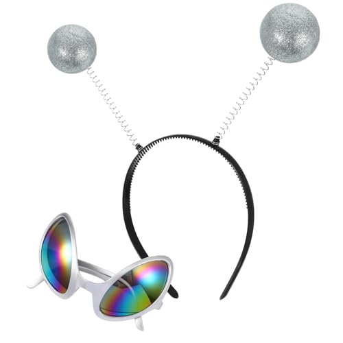 OATIPHO Alien Brille Mit Haarreif Lustige Festival Sonnenbrille Und Haarschmuck Für Partys Karneval Und Cosplay Silbriger Rahmen Mit Bunten Glitzersteinen OATIPHO Alien Brille Mit Haarreif Lustige Festival Sonnenbrille Und Haarschmuck Für Partys Karneval Und Cosplay Silbriger Rahmen Mit Bunten Glitzersteinen von OATIPHO